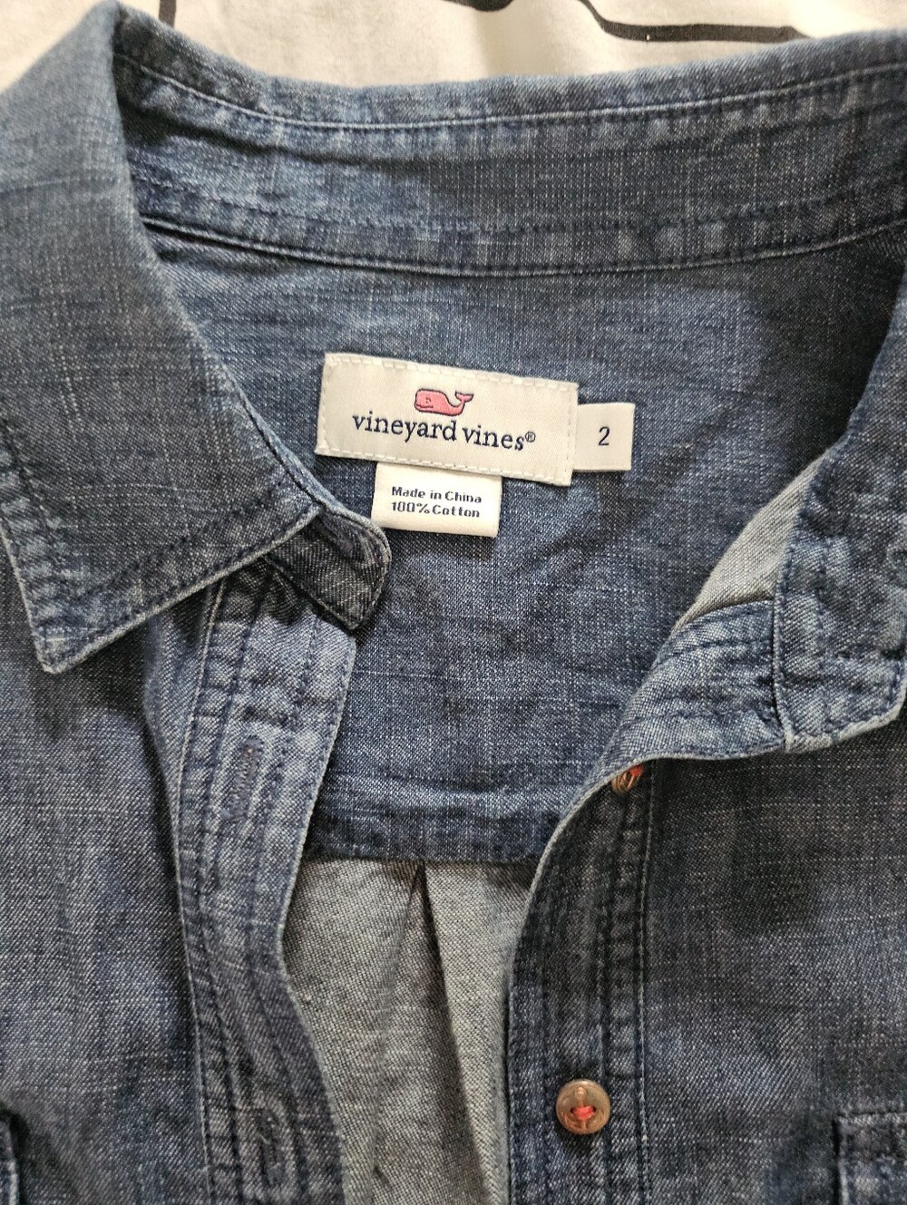 Vineyard Vines Chambray Shirt Dress in Faded Blue - Picture 3 of 3